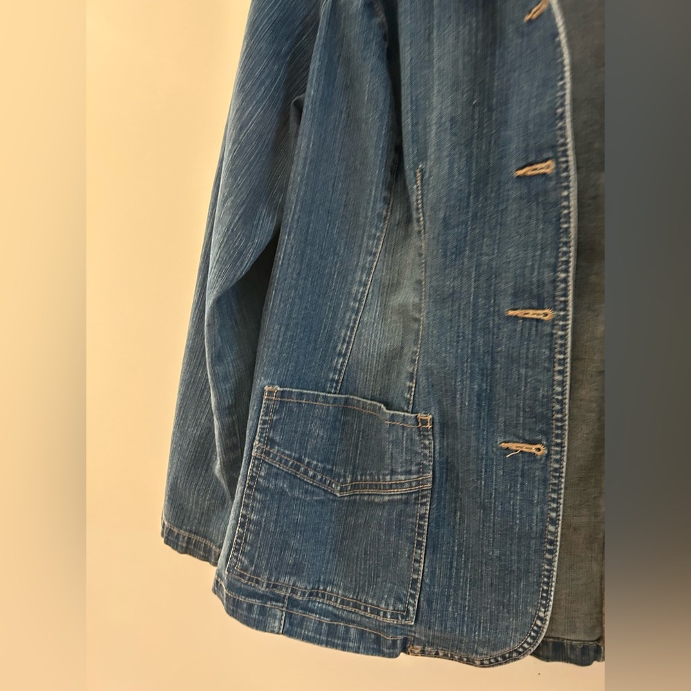 Covington Dark Blue Denim Blazer, Jean Jacket, Size 18W - Picture 6 of 11